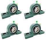Four (4) UCP204-12 Cast Iron Pillow Block Mounted Bearings - 3/4" inch Inside Diameter w/Set Screw Lock - P204