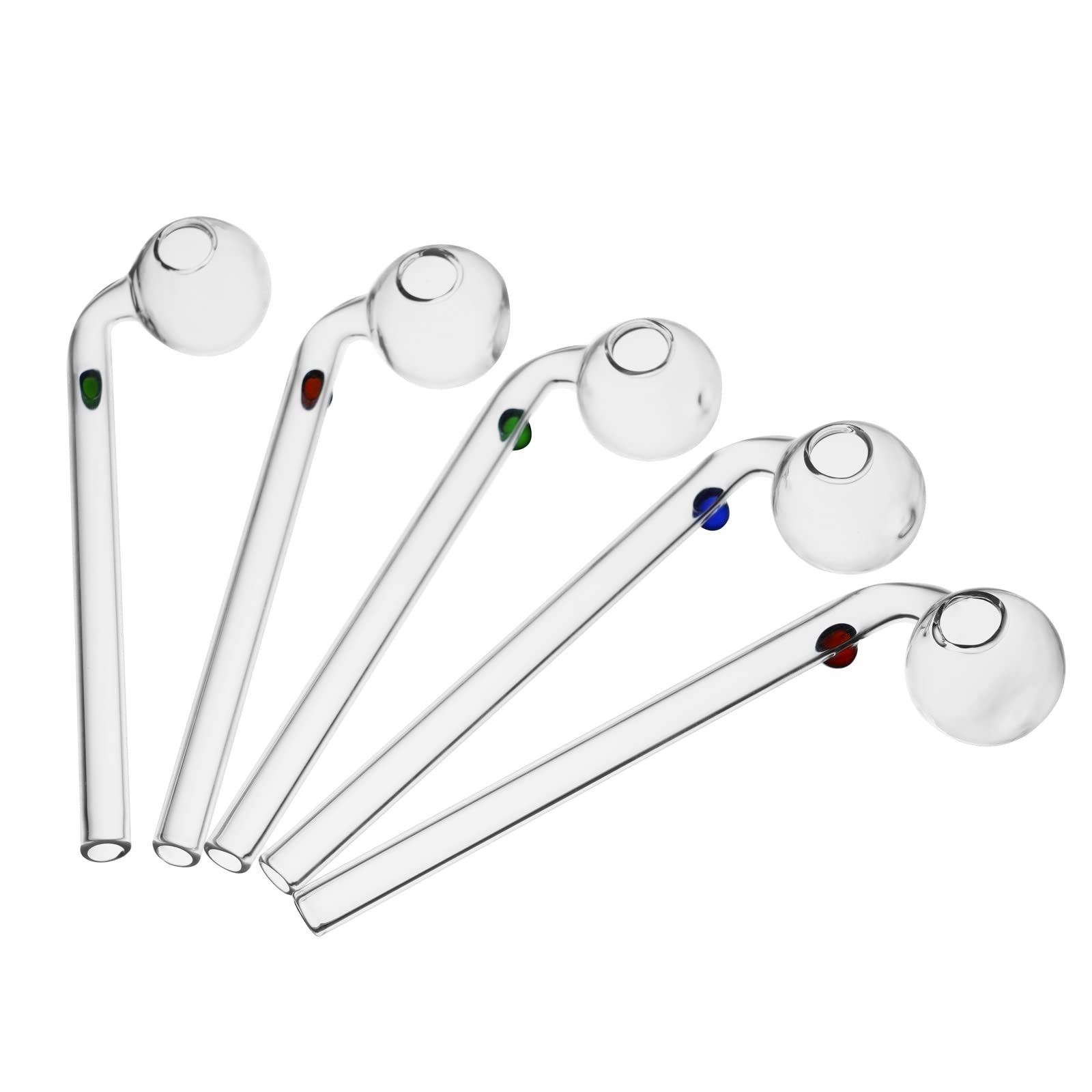10pcs Glass Pipe Wholesale Curved Handmade Small Water Pipe with Different Colored Balancer