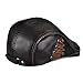 LETHMIK Unique Flat Cap Hunting Cowhide Leather Driver Ivy Cap Newsboy Hat
