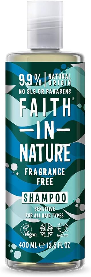 Faith In Nature Natural Fragrance Free Shampoo, Sensitive, Vegan & Cruelty Free, No SLS or Parabens