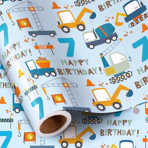 RUSPEPA 7th Birthday Wrapping Paper