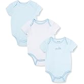 Little Me Clothes for Baby 3-Pack 100% Cotton Scratch Free Tag Bodysuits, Newborn to 9 Months