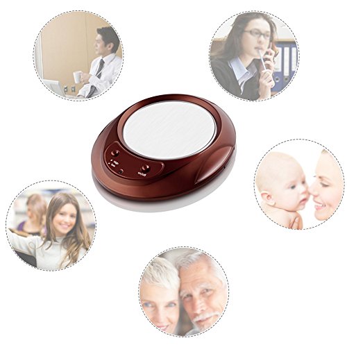 SHZONS Cup Warmer, Electric Cup Heater Thermostat Milk Heat Insulation Plate Tea Beverage Mug Warmer for Office Home with Non-Slip Foot Pad,110V - Thumbnail 3