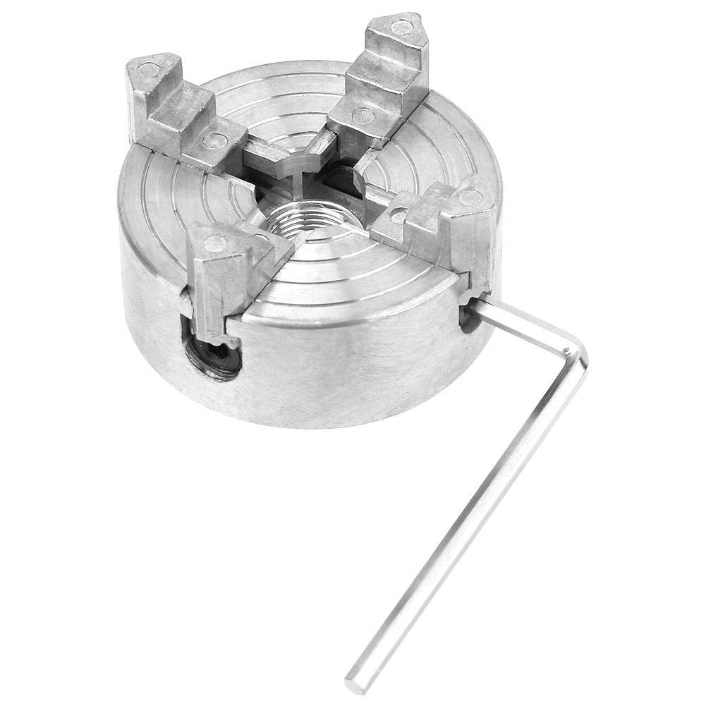 Z011A 4-Jaw Lathe Chuck Metal Chuck OD 12-65mm ID 1.8-56mm Sturdy Zinc Alloy Wood Turning Chuck Clamp Accessory self-Centering Replacement Lathe Chuck CNC Milling Drilling Tools