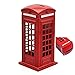 KAV Original British English Metal Alloy Money Coin Spare Change Piggy London Street Red Telephone Booth Bank Souvenir Model Box Jar, 14cm