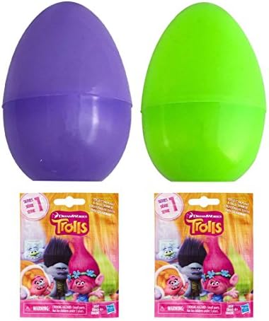 Trolls Blind Bag Series 1 Filled Jumbo Easter egg bundle; Set of 2 Eggs
