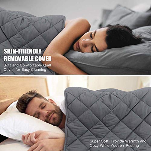 Manlinar Cozy Cotton Weighted Blanket 15 Lbs , 60"x80"Queen Weighted