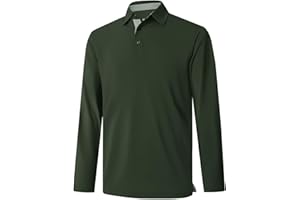 M MAELREG Mens Golf Shirt Short and Long Sleeve Moisture Wicking Dry Fit Performance Solid Casual Pique Golf Polo Shirts for Men