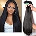 Msbeauty 10A Brazilian Straight Hair Weave 3 Bundles Total 300g Virgin Human Hair Extensions Mixed Length(22 24 26 inch) Natural Color