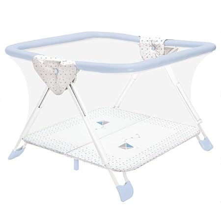 Laufgitter Bartolomeo ? klappbar & platzsparend gepolsterte Umrandung Laufstall Baby Krabbelgitter Schutzgitter (Drache blau)