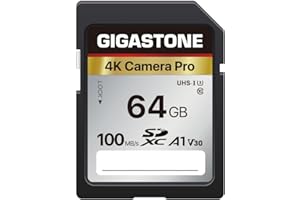 【5-Years Data Recovery】 GIGASTONE 64GB SD Card, 4K Camera Pro, A1 V30 SDXC Memory Card 4K UHD Video Compatible with Canon Dig