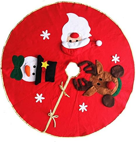 GFTSTORE Christmas Tree Skirt for Christmas Holiday Party Decoration - Embroidery Pattern