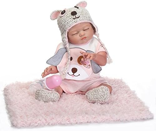 Seedollia Full Silicone Body Sleeping Reborn Baby Dolls Girls Eyes Closed Pink Outfit 20 inch