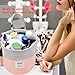 Cosmetic Bags Travel Barrel Cases Kit Organizer Storage Carry Case Toiletry cosmetic bag,Women Girls Travel Cosmetic Bags Makeup Pouch Make up Bag With Extra Small Pouch+Clear PVC Brush Bag (Pink)