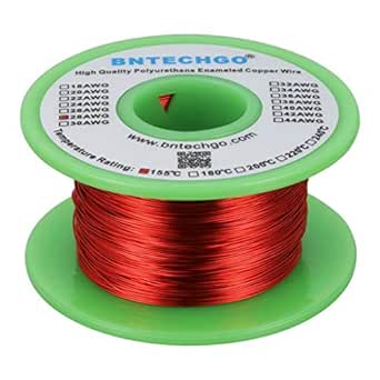 BNTECHGO 28 AWG Magnet Wire - Enameled Copper Wire - Enameled Magnet Winding Wire - 4 oz - 0.0122" Diameter 1 Spool Coil Red Temperature Rating 155℃ Widely Used for Transformers Inductors