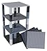 Strictly Briks Compatible with LEGO Classic Stackable Baseplates, Building Bricks for Towers, Shelves, and More, Compatible with All Major Brands, Black & Gray, 4 Base Plates & 30 Stackers, 6x6 Inches
