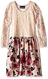 Elisabeth Big Girls' Lace Bodice Dress with Printed Skirt