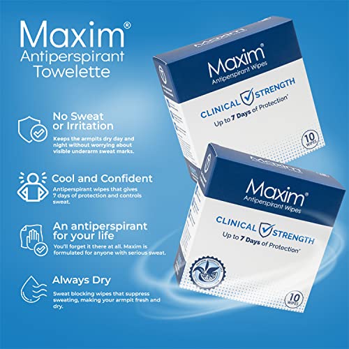 Maxim® Clinical Strength Antiperspirant Wipes for hyperhidrosis