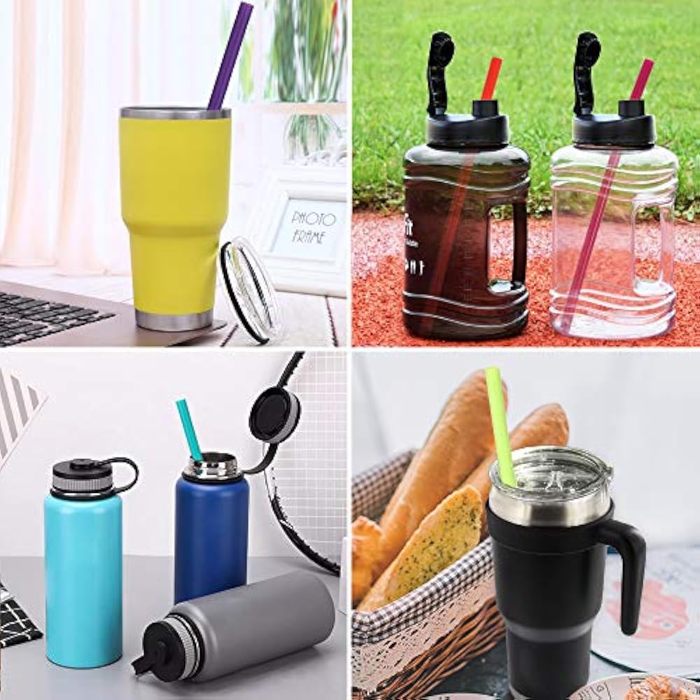 12 Straws Inch Extra Long Silicone For Big Tumblers 40 Oz Hydro Flask