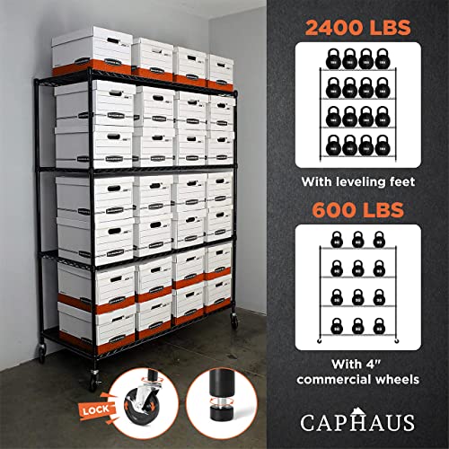 CAPHAUS 4Tier Commercial Grade Heavy Duty Adjustable Height Wire