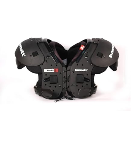 Barnett Vision IV Football Shoulder Pads - QB-WR Position Pads In Black
