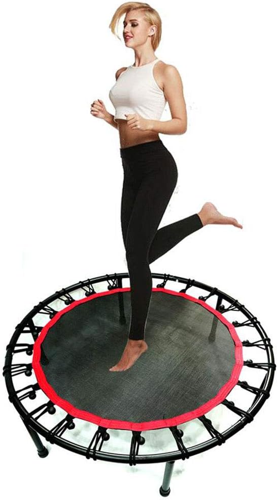 LSYOA 40in Kids Exercise Trampoline, Indoor Outdoor Fitness Trampolines Heavy Duty 100KG, for Adults Kids Body Fitness Training Workouts,Red