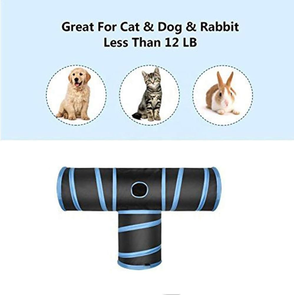 Cat Tunnel Ferret Toys Kitten Toy Tunnels For Indoor Cats Rabbit Tunnels And Hides 3-Way Pop-Up Cat Toy Foldable For Kittens Rabbit toy - Image 5