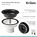Kraus Kitchen Sink Strainer for 3.5-Inch Drain Openings in Black, PST1-BL