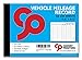 Cherry Vehicle Mileage Log Book A5 (5.8 x 8.3 Inches) 100 pages, Fits the Glove Box, 1800 Records Per Book