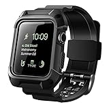 baozai Compatible with Apple Watch Band with Case 42mm, Protective Shock Replacement Wristband for Apple Watch Band 42mm Series 3 Series 2 Series 1,Black