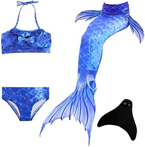 DOTOFIN Mermaid Tails, Swimsuit with Fin, Swimming Costume, Swimwear with Monofin, Girls Swimmable Mermaid Tail Swimsuit