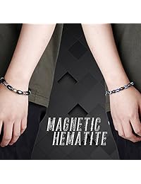 Thunaraz - Pulsera de hematita para hombres y mujeres, pulsera de curación de reiki, pulsera magnética de energía, pulsera de terapia de ojo de tigre, sin metal, THZ-C-B0002-4PCS