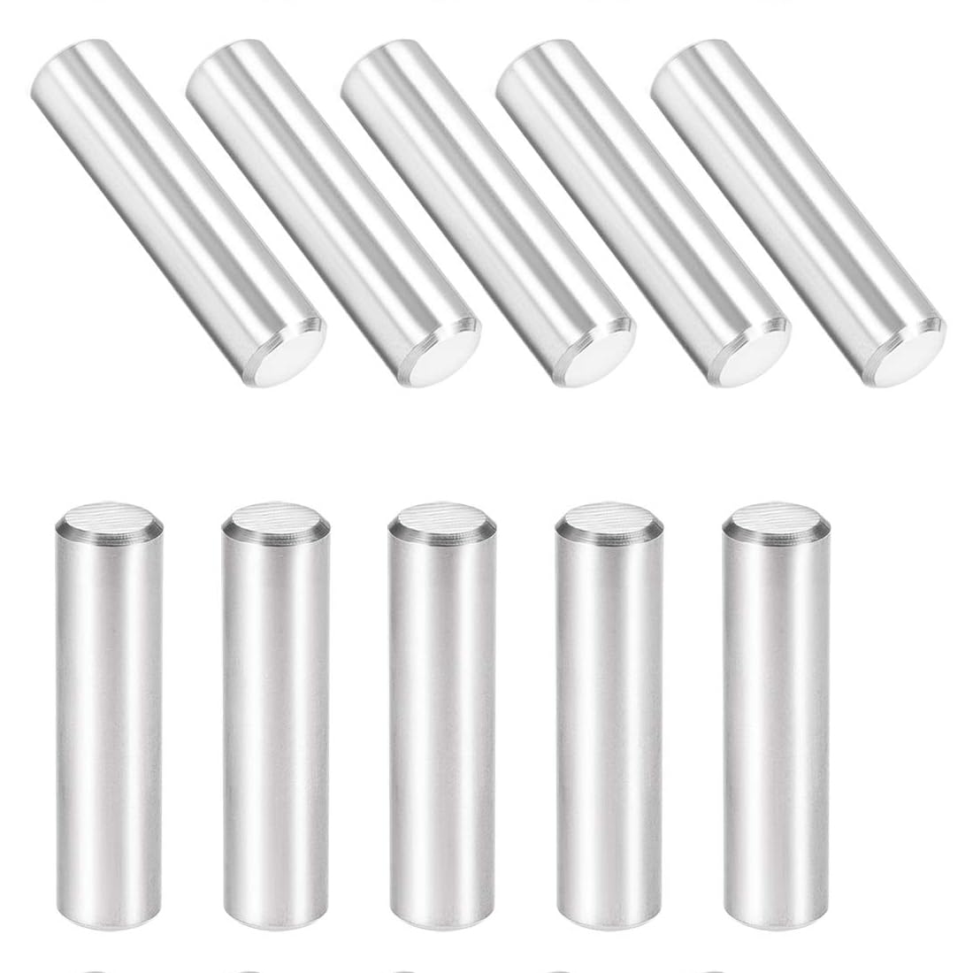 Unifizz 10Pcs 10 x 40mm Dowel Pin 304 Stainless Steel Shelf Pegs Support Shelves Silver Tone