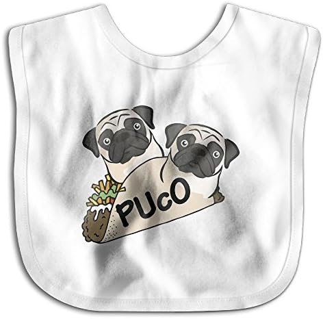 Joanne Samson Pugs Not Drugs Cotton Infant Baby Bid Pinafore Saliva Towels Black