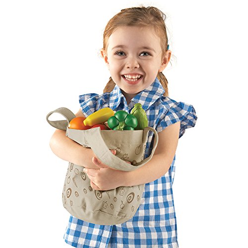 Learning Resources Fresh Picked Fruit And Veggie Tote, 17 Pieces