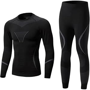 Jinhxofs Ski Underlayer Layer Set Lightweight Thermal Base Layer Set Soft Friendly Seamless Compression Underwear for Skiing,