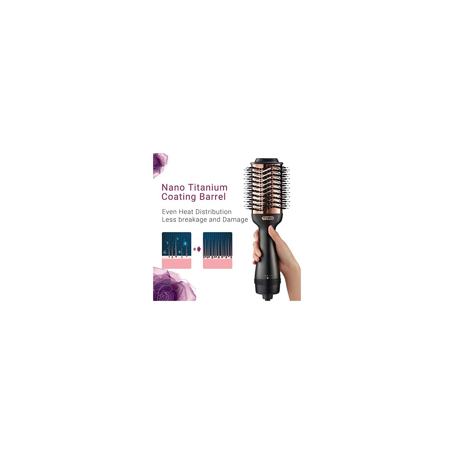 TYMO Hot Air Brush Hair Dryer & Volumizer, Professional OneStep Hair