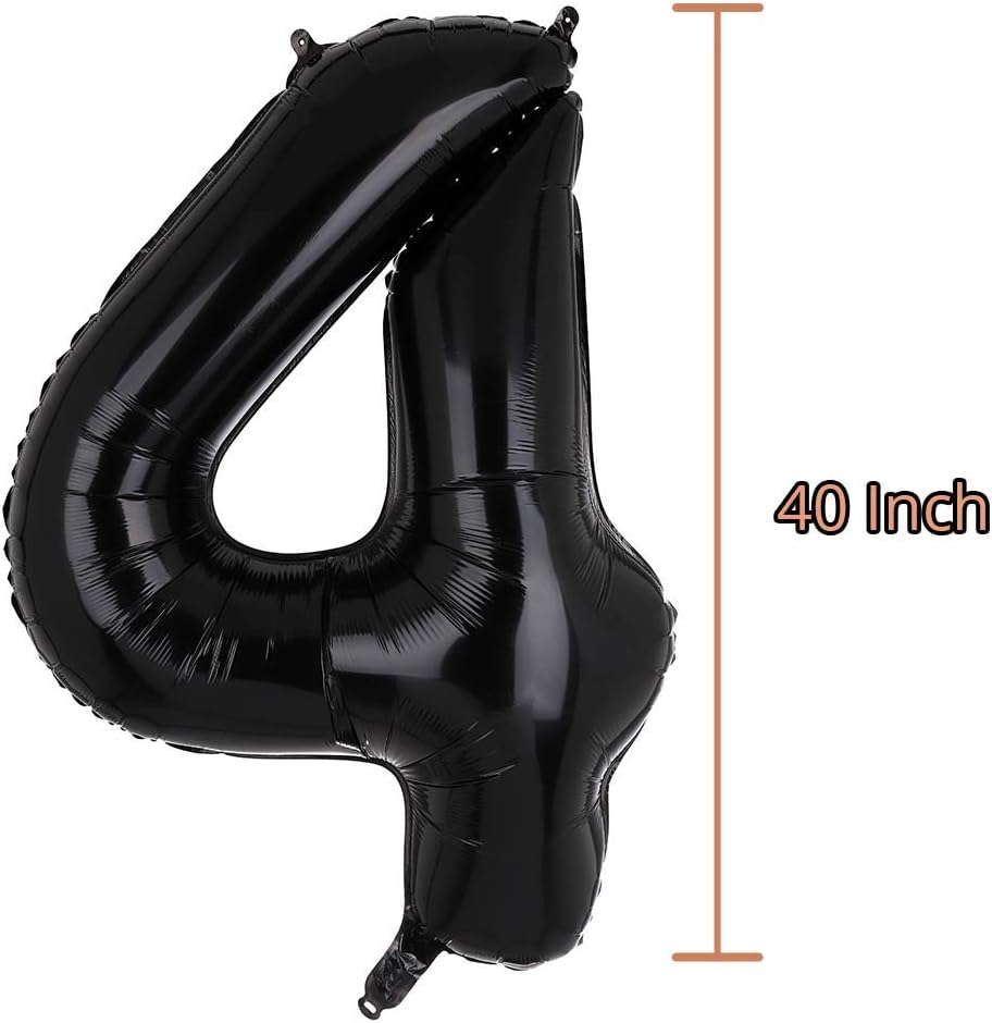 40 Inch Big Foil Number 4 Balloons Black Mylar Large Helium Balloon Birthdays Party Decorations Supplies - Image 3