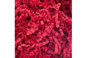 MTBHY Paper Shred Filler - 1/2LB Red Crinkle paper filler, Crinkle Cut for Gift Wrapping, Basket Filling, Birthdays, Weddings, Anniversaries, Valentines Day, and other occasions