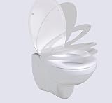 RAM White Quick Release Soft Close Toilet Seat with Hinges ABS view 6