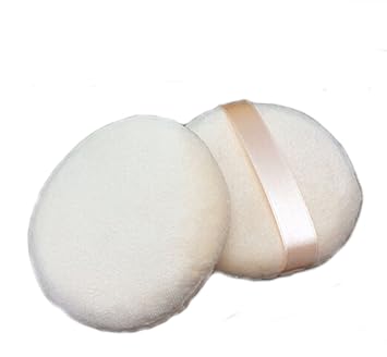 VWH 1 Stück Ultra Weich Baby Baumwoll Puderquaste Rückseite Satin mit Nylonband