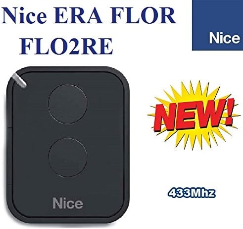 Nice FLO2RE 2 Channel Handsender, 433.92MHZ Rolling Code. Compatible with FLOR-S, ONE, Flore, Inti Remote Controls.