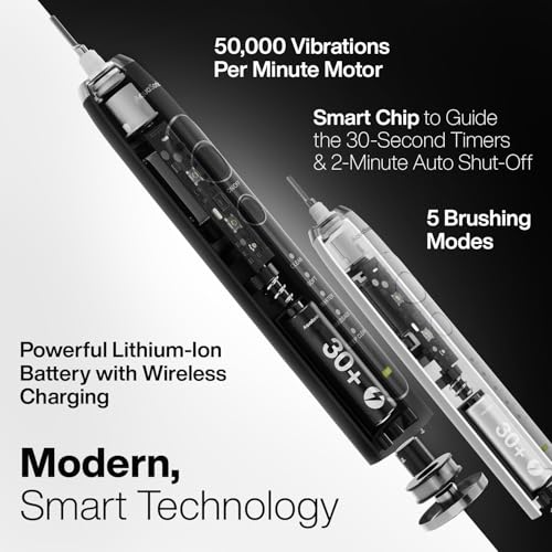 Aquasonic - Duo Series PRO UV Electric Toothbrush | ADA Accepted Electric Toothbrushes with UV Sanitizer | Inductive Charging Base | 5 Modes with Smart Timers | 10 Proflex Brush Heads & 2 Travel Cases