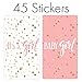 Pink and Gold It's a Girl Baby Shower Wrappers for Mini Chocolate Bars, Baby Shower Party Favor Candy Stickers - 42 Count