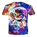 RAISEVERN Unisex 3D Creative Galaxy Printed Short Sleeve T-Shirts Tees