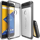 Nexus 6P Case, Ringke [Fusion] Clear PC Back TPU Bumper w/ Screen Protector [Drop Protection/Shock Absorption Technology][Attached Dust Cap] For Huawei Nexus 6P - Smoke Black