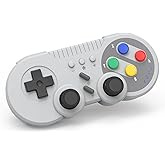 Switch Controller Wireless Gamepad Compatible with NS/Switch OLED/Windows PC - Classic SNES Style Controller with Motion Control/Vibration/Turbo/Wakeup - Gray