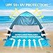 SimbaLux Pop Up Beach Tent Sun Shade Shelter Anti UV UPF 50 Instant Easy Open Popup Portable Cabana Canopy Sunshade for Park, Picnic, Kids Play, Camping, Sports | Great for Family of 4, Blue