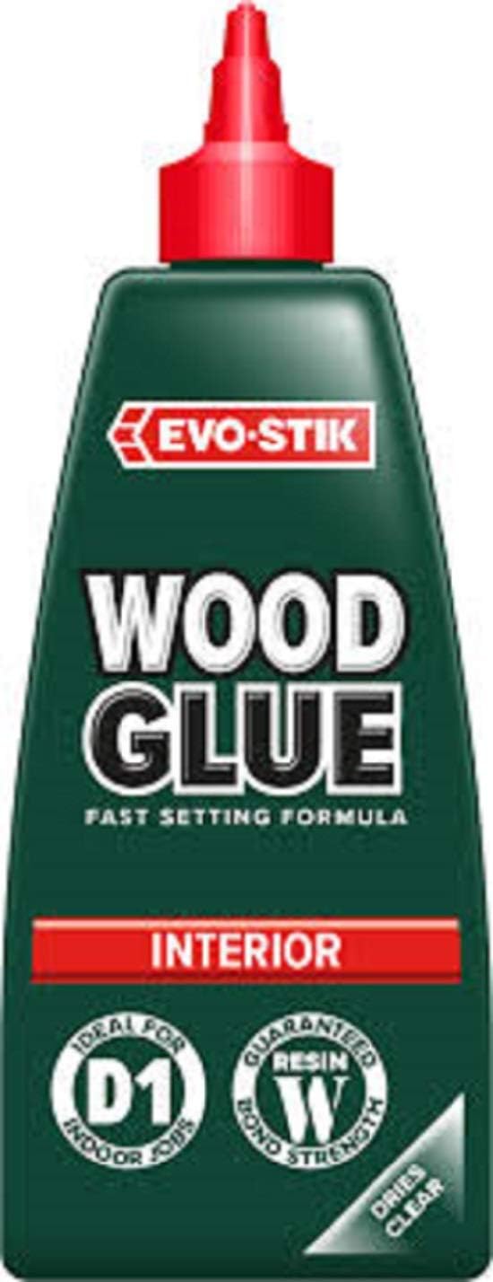 EVO-STIK Wood Glue 500ml - Interior - Extra Strong - Fast Setting Glue - Dries Clear - Suitable for All Wood Types