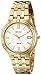 Seiko Men's SNE030 Solar Gold Stainless Steel White Dial Watch